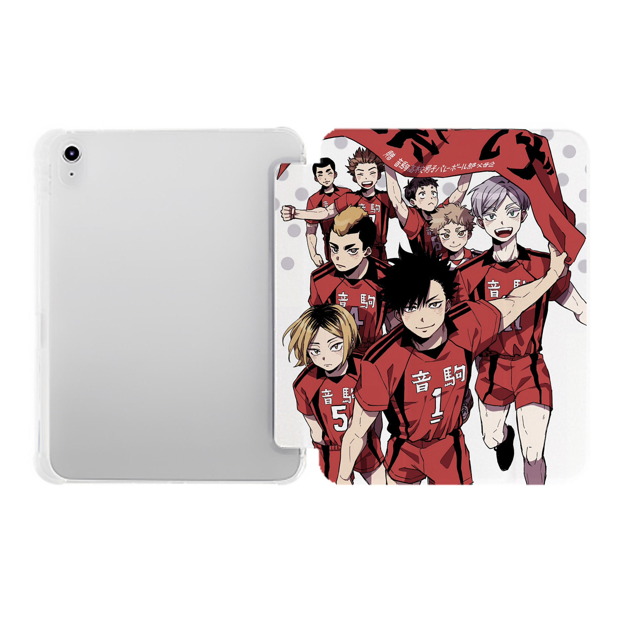 （画像用） ハイキュー!! Haikyu!! IPad ケース ペン収納付き 三つ折りスタンド PUレザー×シリコン 対応機種9.5/10.5/10.9インチ